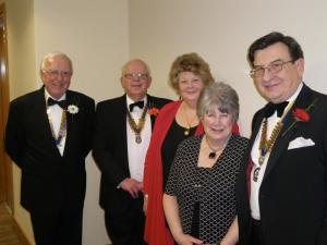 President Hamish Whitehead of Bredon Hill and Dee, President John Darby of Evesham and Margaret, and President Cairns Boston of Pershore at The Vale Golf Club event marking the end of 'End Polio Now' week.